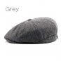Fashion Octagonal Cap Newsboy Beret Hats Autumn And Winter Berets For Men Grey Black Color Handsome