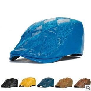 2016 Fashion Patchwork Plaid Caps Unisex  Fall Winter Outdoor Warm Berets Hat For Men And Women Boin