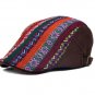 DT601 Print Pattern Mens Ivy Cap Vintage Bohemia Autumn Winter Beret Hats for Women Gorras Casquette