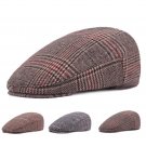 Fasbys 3 Style Plaid Wool Beret Hats for Man Unisex Striped Autumn Winter Duckbill Ivy Driver Cooker