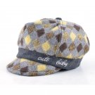 Unisex Children cap baby boy hats winter girls Lattice pattern soft-brimmed hat boys Woolen fabric k