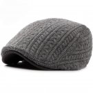 HT1326 Autumn Winter Hats for Men Berets Warm Thicken Knitted Visor Cabbie Ivy Flat Cap High Quality