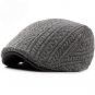 HT1326 Autumn Winter Hats for Men Berets Warm Thicken Knitted Visor Cabbie Ivy Flat Cap High Quality
