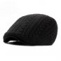 HT1326 Autumn Winter Hats for Men Berets Warm Thicken Knitted Visor Cabbie Ivy Flat Cap High Quality