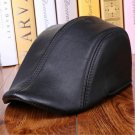 Fashion Men Hat Spring Autumn Winter Genuine Leather Solid Fashion Black Beret Baseball  Cap