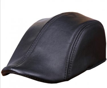 Classic Black Sheep Skin Beret Hat 2017 New Autumn Genuine Leather Male Winter Beret Cap High Qualit