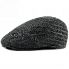 HT1353 New Arrivals Autumn Winter Men Cap Hat Korea Knitted Thick Woolen Beret Cap Solid Black Grey 
