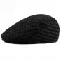 HT1353 New Arrivals Autumn Winter Men Cap Hat Korea Knitted Thick Woolen Beret Cap Solid Black Grey 