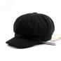 HT1369 Korea Style Men Women Beret Caps Solid Black Grey Octagonal Gastby Newsboy Caps Autumn Winter