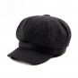 HT1369 Korea Style Men Women Beret Caps Solid Black Grey Octagonal Gastby Newsboy Caps Autumn Winter