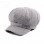 HT1369 Korea Style Men Women Beret Caps Solid Black Grey Octagonal Gastby Newsboy Caps Autumn Winter