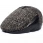 HT1403 Retro Men Beret Cap Thick Warm Wool Felt Winter Hats for Men Casual Flat Newsboy Ivy Cap Dad 