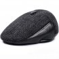 HT1403 Retro Men Beret Cap Thick Warm Wool Felt Winter Hats for Men Casual Flat Newsboy Ivy Cap Dad 