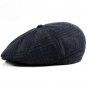 HT1355 Winter Warm Wool Beret Caps Men Women Black Grey Flat Cabbie Driver Ivy Caps High Quality Thi