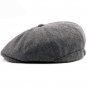 HT1355 Winter Warm Wool Beret Caps Men Women Black Grey Flat Cabbie Driver Ivy Caps High Quality Thi