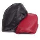 HT1360 Vintage PU Leather Beret Caps Men Women Black Red Autumn Winter Ivy Beret Hats Adjustable Fla