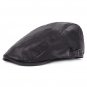HT1360 Vintage PU Leather Beret Caps Men Women Black Red Autumn Winter Ivy Beret Hats Adjustable Fla