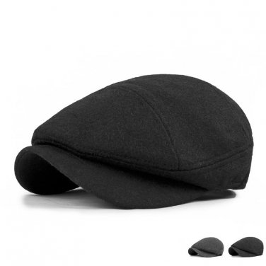 2017 Limited Real Adult Men Wool The Streets Hat Male Autumn And Winter Beret Solid Color Large Brim