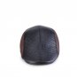 2017 New PU Leather grid Berets for Men Autumn Winter Men\'s Visor Flat Hat Beret Fashion Newsboy ca