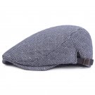 Fasbys Autumn Winter Adjustable Warm Striped Beret Caps for Men Women Bone Brim Hats Herringbone Oct
