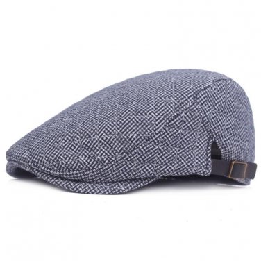 Fasbys Autumn Winter Adjustable Warm Striped Beret Caps for Men Women Bone Brim Hats Herringbone Oct