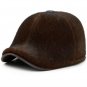 HT1399 New Fashion Men Beret Cap Warm Thick Winter Fur Ear Flap Hat Western Style Male Forward Ivy N