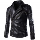 New Fashion 2015 Quality Detachable Winter Men Coat Leather Jacket Locomotive Black Leather Jacket M