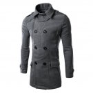 New Fashion 2016 Winter Overcoat Long Men\'s Trench Coat Double Breasted Leisure Long Solid Slim Fit