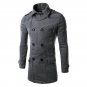 New Fashion 2016 Winter Overcoat Long Men\'s Trench Coat Double Breasted Leisure Long Solid Slim Fit