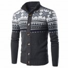 Autumn Winter Chic Knitted Sweater Cardigan Vintage Ethnic Style Mens Long Sleeve Buttons Down Sweat