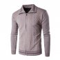 Autumn Winter Chic Knitted Sweater Cardigan Vintage Ethnic Style Men Lapel Neck Zip Up Casual Sweate
