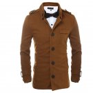Autumn Winter Fashion Men\'s Woolen Coat Single Breasted Lapel Back Split Pockets Long Jackets Men S