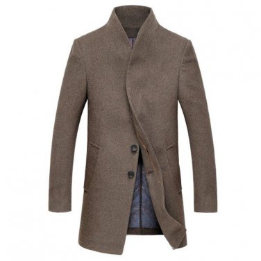 2017 New Winter Men Warm Coat Jacket Plus Size Long Solid Wool Coat Casual Fashion Men Overcoat Thic