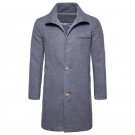 2017 Men Winter Long Coat Jacket Slim Fit Lapel Warm Fleece Overcoat Fashion Windbreaker Windproof S