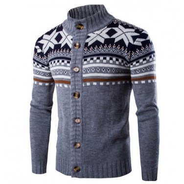 New Chic Autumn Winter Cardigan Sweater Mens Long Sleeve Sweaters Jacket Casual Christmas Knitted Ma
