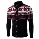 Autumn Winter Chic Knitted Sweater Cardigan Men Chrismas Knitwear Vintage Ethnic Style Long Sleeve S