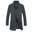 New Winter Men Warm Coat Jackets Plus Size Long Solid Wool Coat Casual Fashion Overcoat Thick Coats 