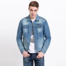 Male denim jacket light blue jeans jacket for men retro jaqueta jeans masculino 2017 autumn winter c