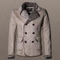 2017 new winter male slim double breasted Faux leather jacket men brand retro leather jacket coat wa