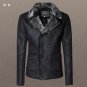 2017 new winter male slim double breasted Faux leather jacket men brand retro leather jacket coat wa
