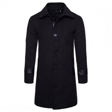 2017 Winter Mens Lapel Slim Top/Overcoat Jacket Wool Coat Fashion Windbreakers Parka Korean Chic Sol