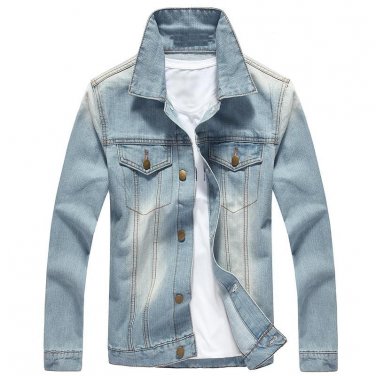 male denim jacket light blue jeans jacket for men retro jaqueta jeans masculino 2017 autumn winter c