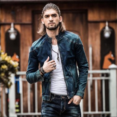 Brand-Clothing Men Jacket Slim Winter Fashion Mens Casual Cotton Denim Jackets Plus Size Retro Jeans