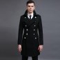 New Brand Men\'s Wool Trench Coat Men Double Breasted Retro Windbreaker Coats Mens Casual lapel Autu