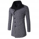 Autumn Winter Jacket Men Peacoat Plaid Fashion Long Coat Men\'s Windbreakers Brand Clothing Mens Ove