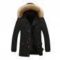 Retro Winter Men Down Coat Fur Hooded 2017 Long Overcoat Male Jacket Casual Outwear Parka Japan Outd