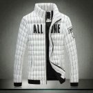 OFF WHITE Brand Men Thick Warm Cotton Padded Jacket Chest Logo Print High Collar Windproof Hoodie Co