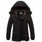 Winter Men\'s Warm Coat Long Sleeve Hooded Cotton Parka High Quality Solid Color Jacket Coats MWM144