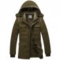 Winter Men\'s Warm Coat Long Sleeve Hooded Cotton Parka High Quality Solid Color Jacket Coats MWM144