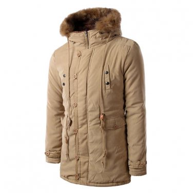 Mens Winter Coat Slim Brand Jackets Men Medium-Long Velvet Overcoat Mens Winter Thickening Jacket 2X